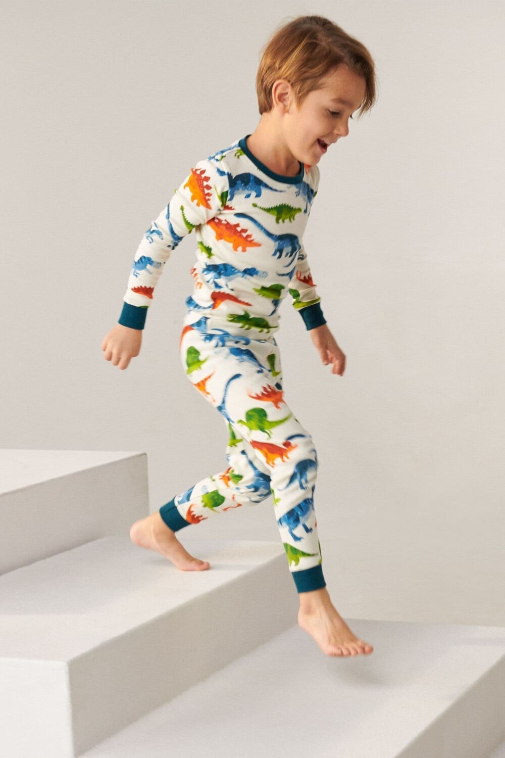 

Белая пижама Dino Park из натурального хлопка Hatley, белый