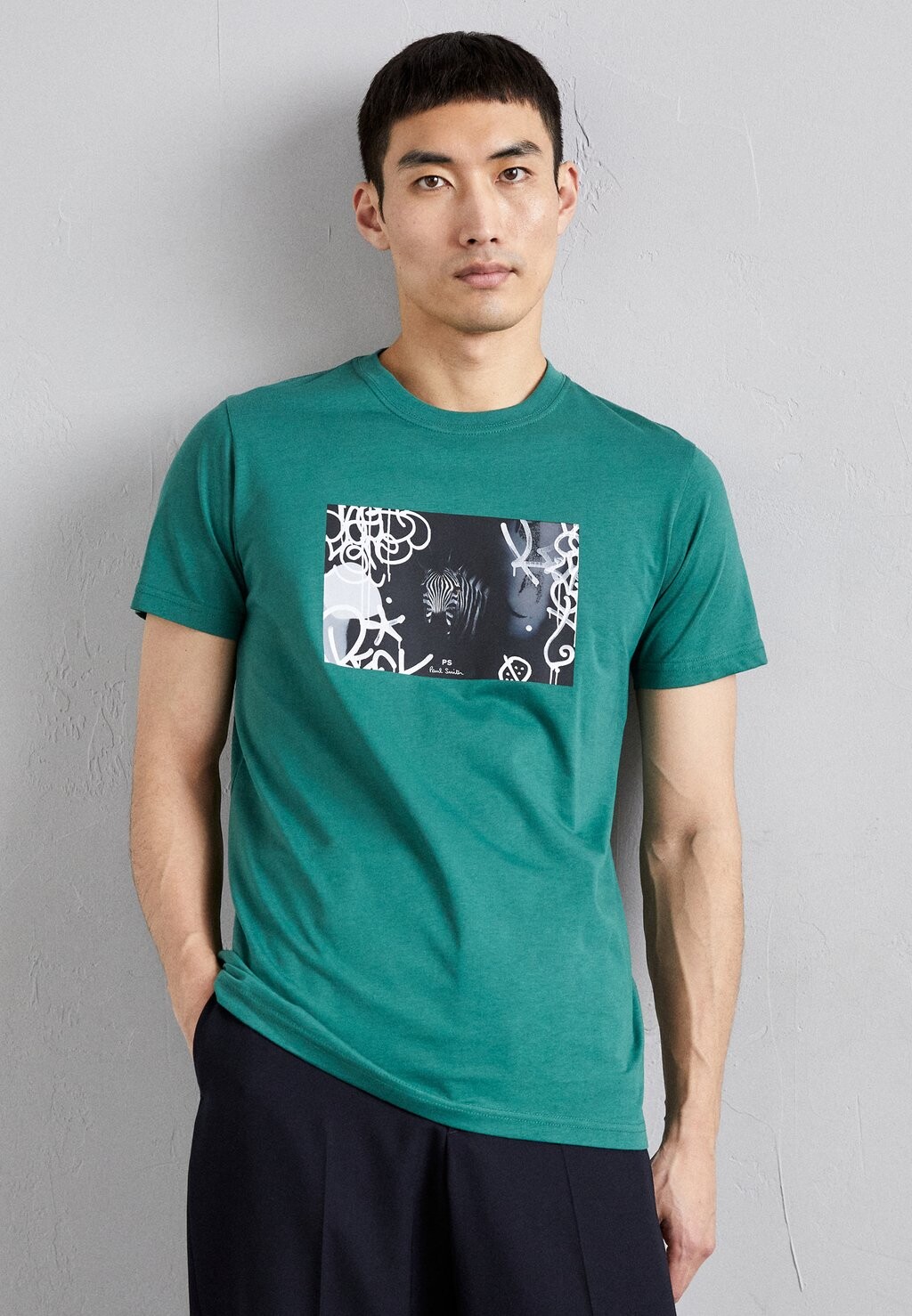 

Футболка с принтом MENS ZEBRA GRAFFITI PS Paul Smith, зеленый