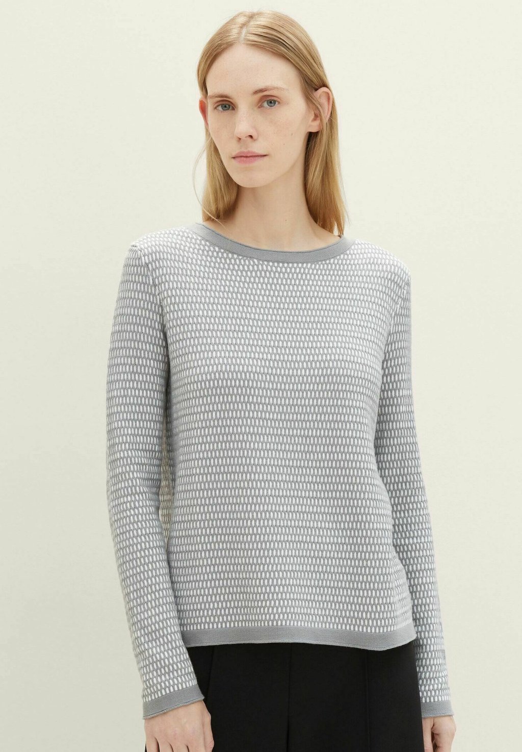 Вязаный свитер TOM TAILOR, цвет grey offwhite structure цена и фото