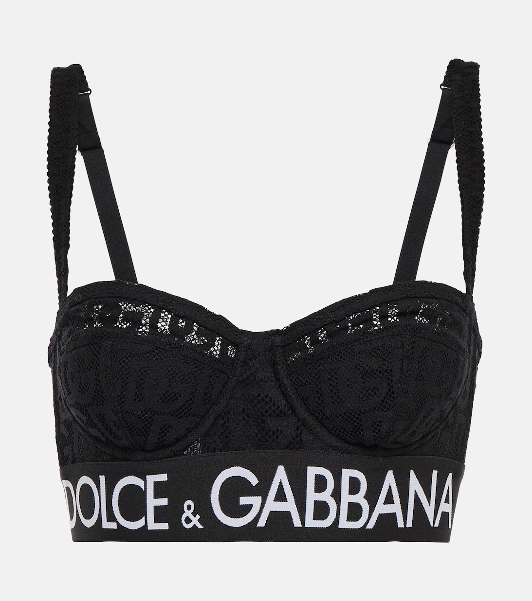 

Кружевной бюстгальтер с цветочным принтом DOLCE&GABBANA, черный