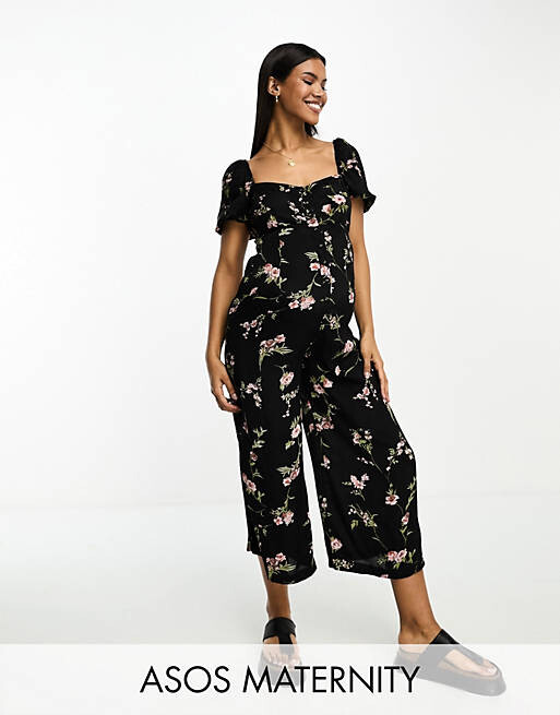 

Комбинезон доярки с цветочным принтом ASOS DESIGN Maternity