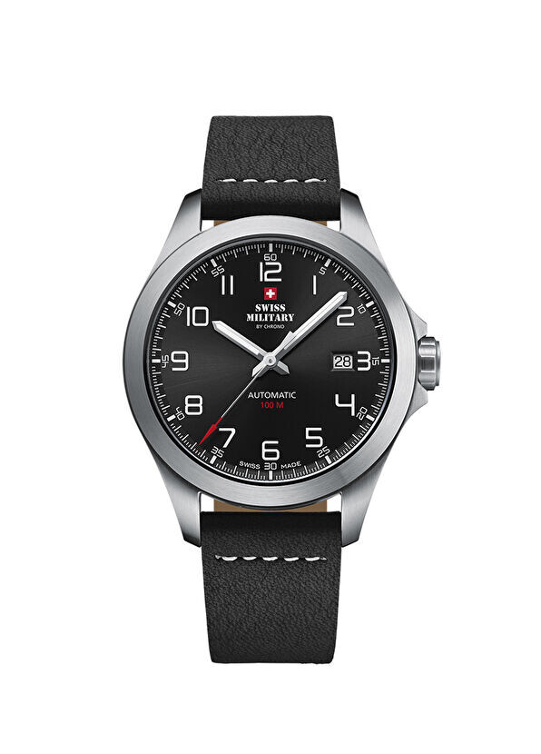 

Sma34077.01 кожаные мужские наручные часы Swiss Military By Chrono, серебряный