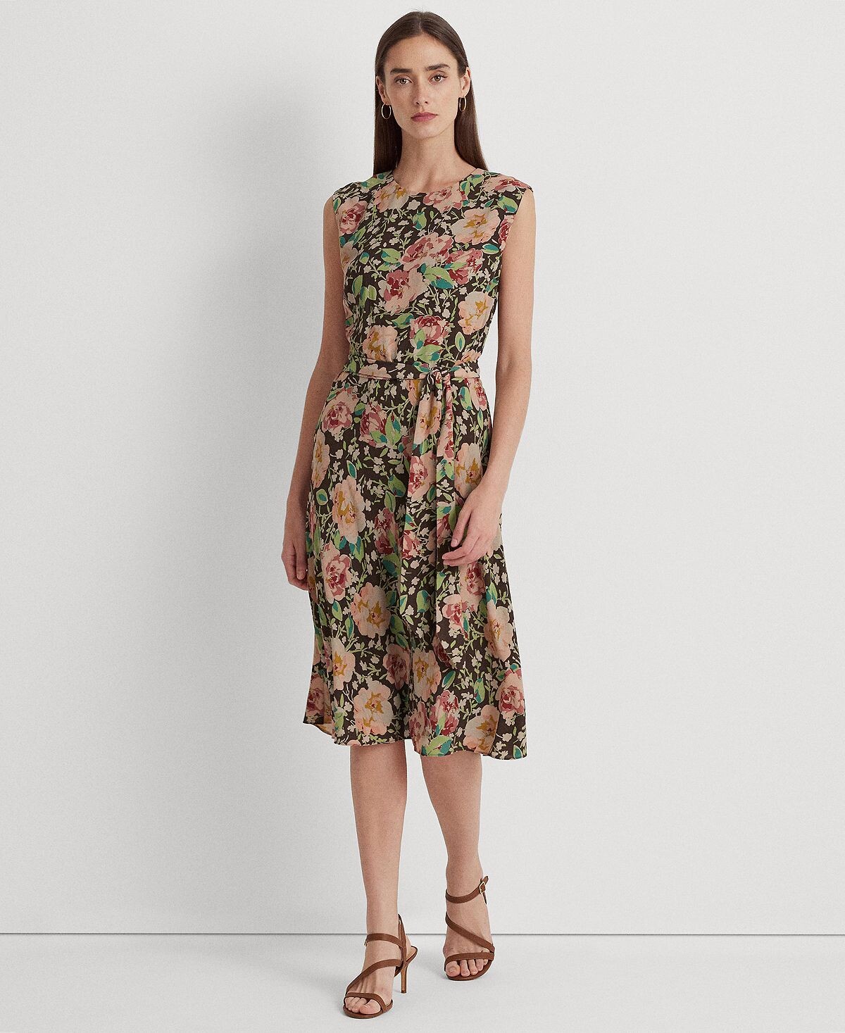 

Женское платье из крепа с короткими рукавами Lauren Ralph Lauren