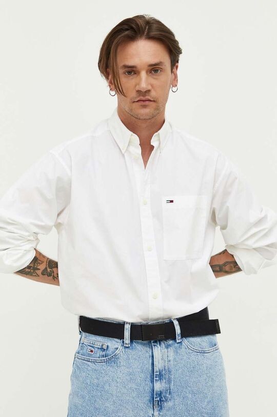 

Хлопковая рубашка Tommy Jeans, белый