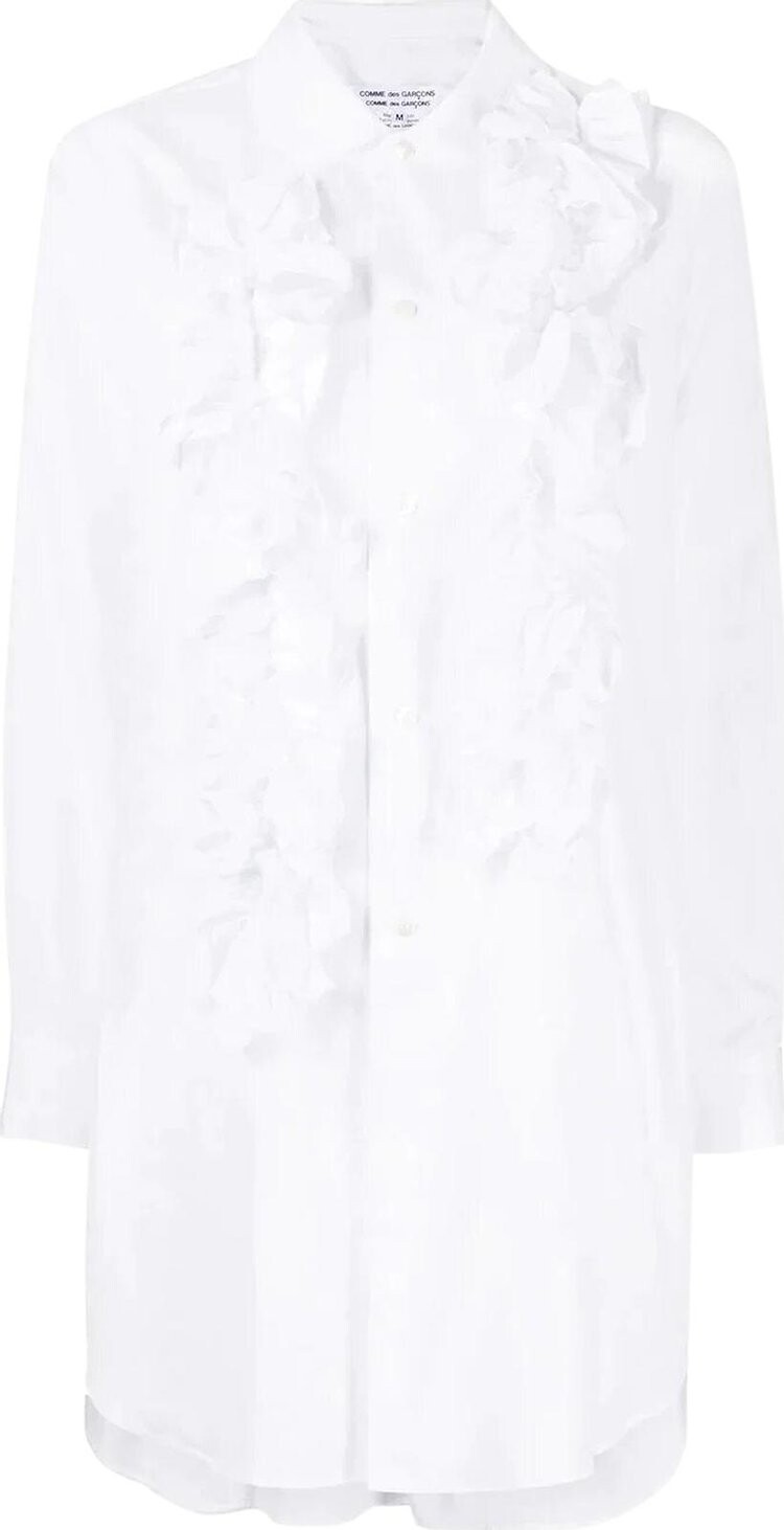 

Рубашка Comme des Garçons Flower Pleated Long Shirt 'White', белый