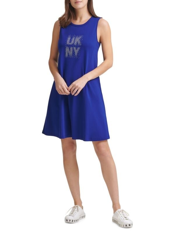 

Платье-футболка с декорированным логотипом DKNY Marine