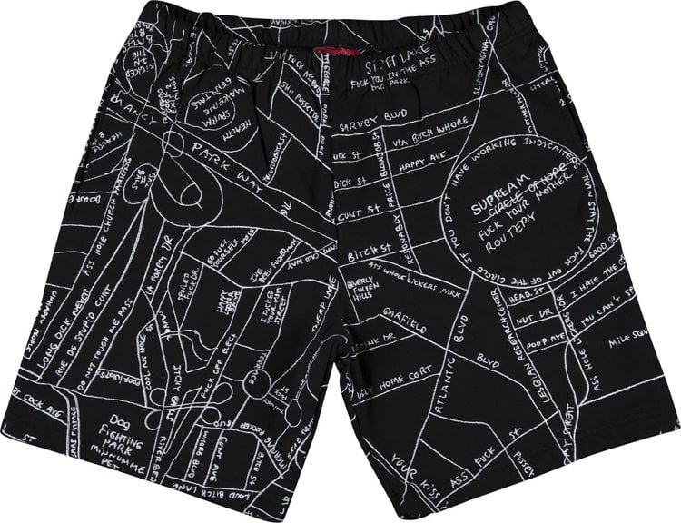 

Спортивные шорты Supreme Gonz Embroidered Map Sweatshort 'Black', черный