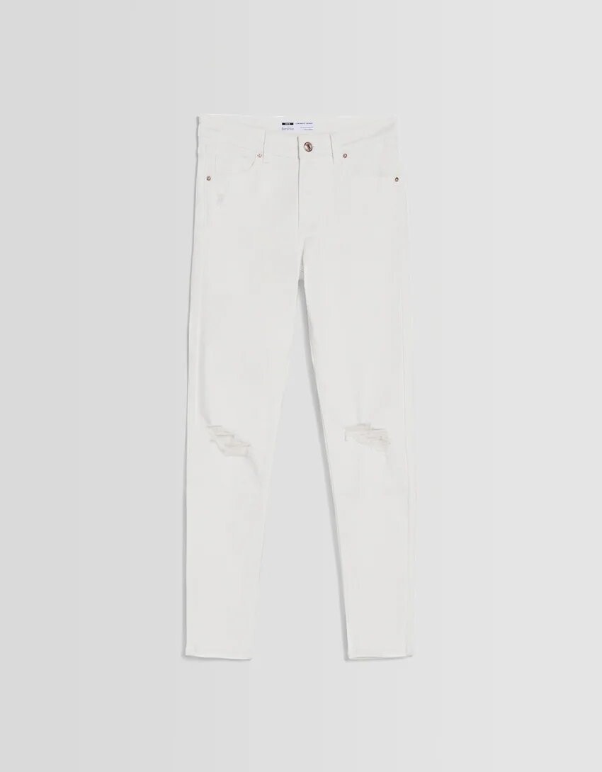 

Джинсы Bershka Low waist skinny vintage, белый