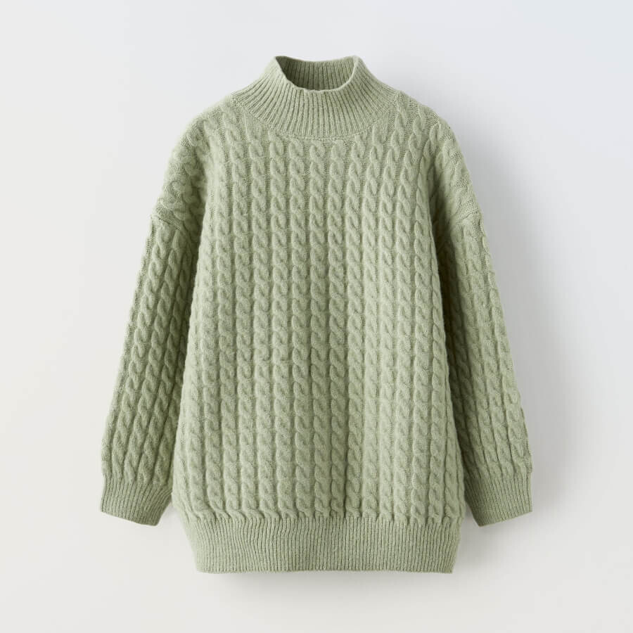 

Свитер Zara Long Knit, зеленый
