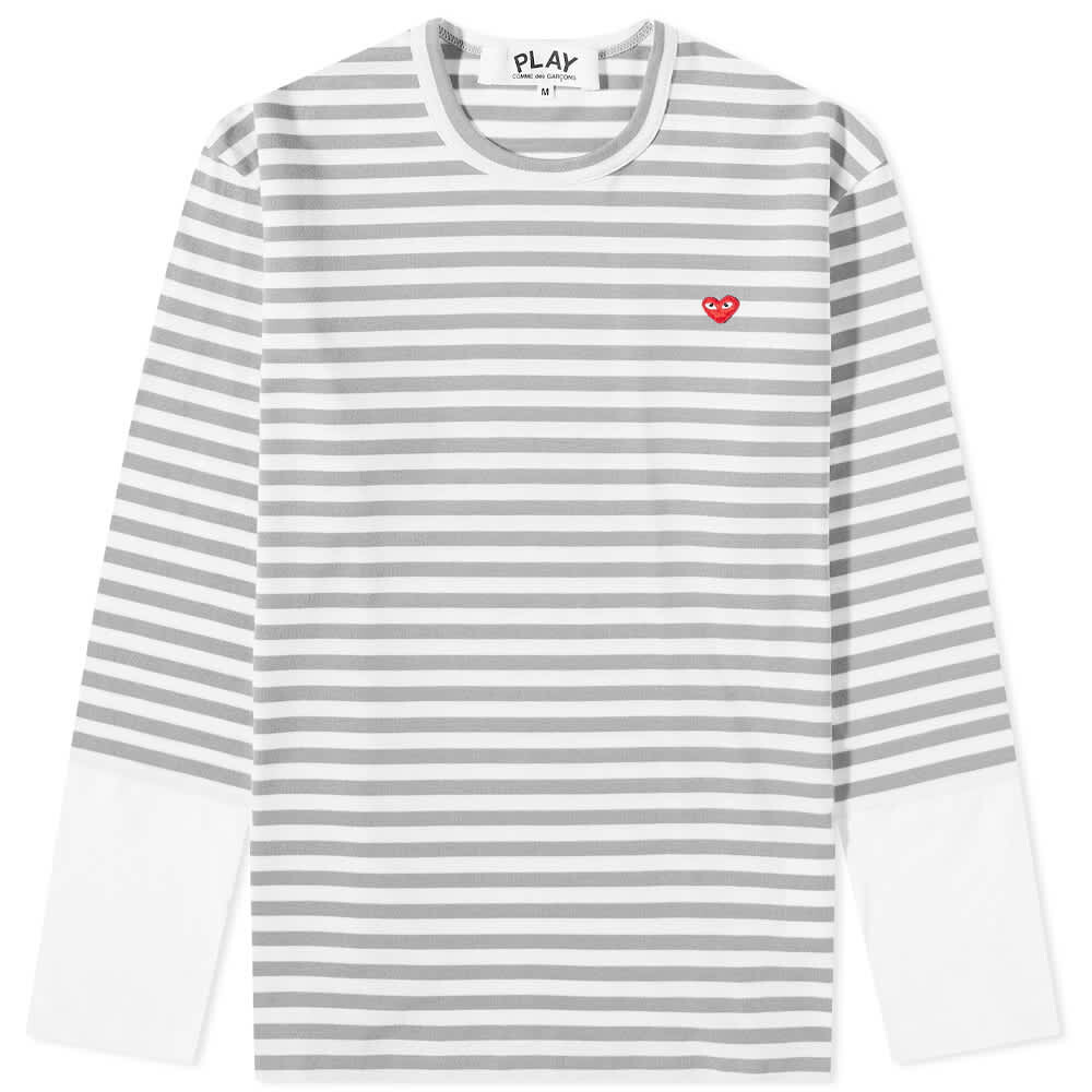 

Футболка Comme des Garcons Play Long Sleeve Stripe Contrast Sleeve Te, Серый