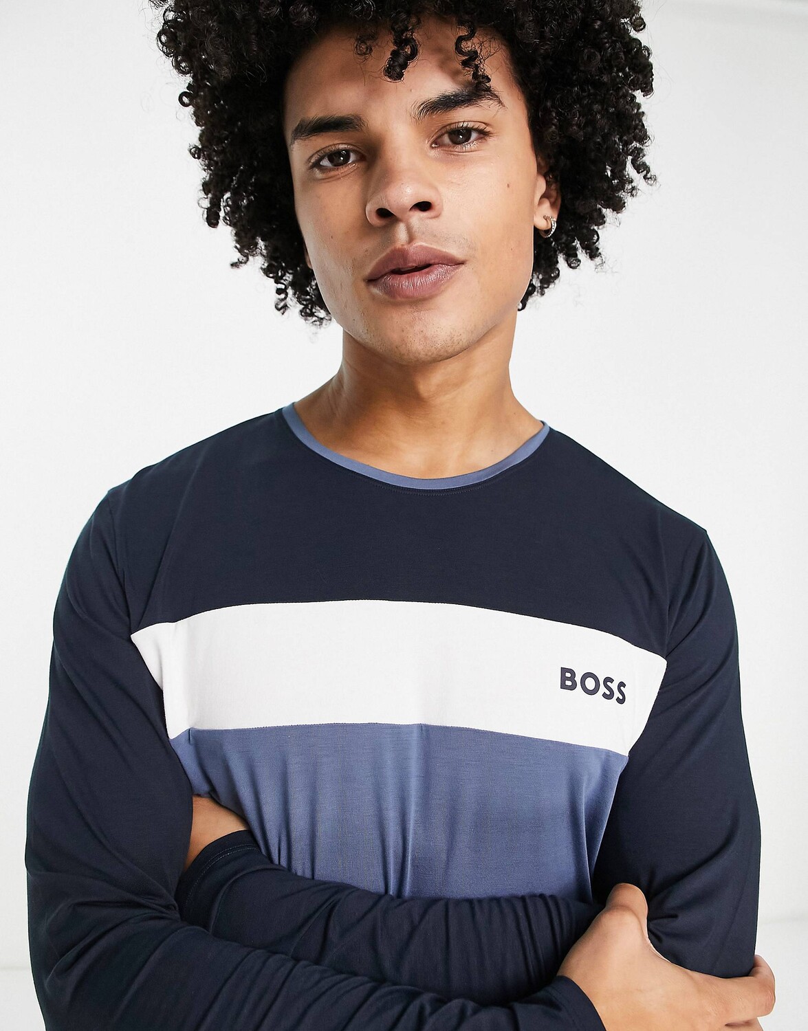 

Темно-синий топ с длинными рукавами BOSS Bodywear Balance