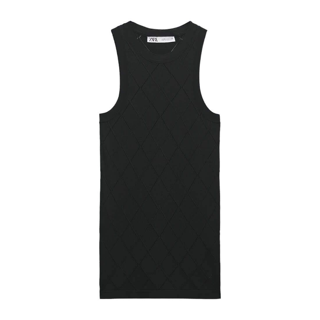 

Топ Zara Argyle Knit, черный