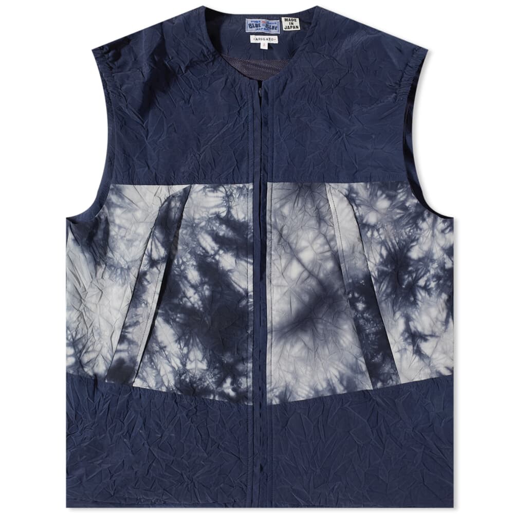 

Нейлоновый жилет на молнии Kagozo Blue Blue Japan, Серый