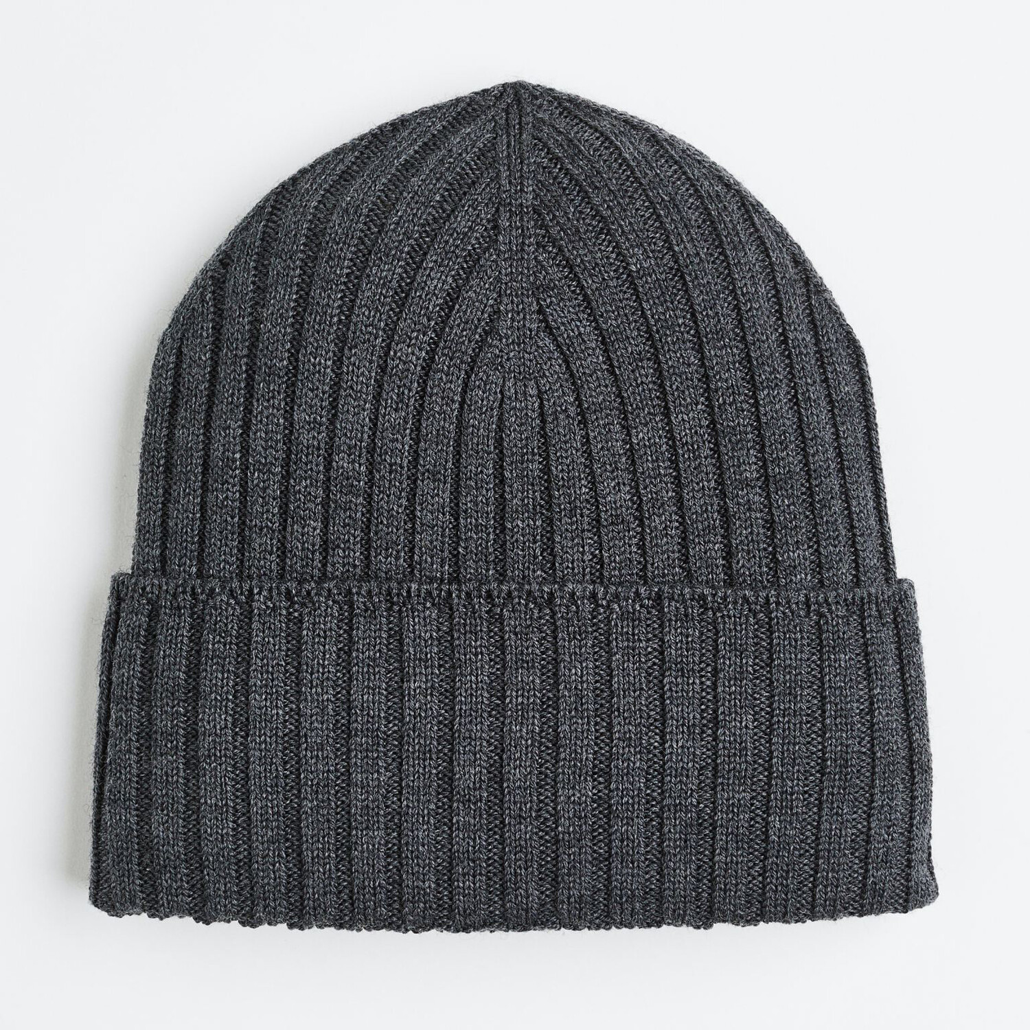

Шерстяная шапка H&M Rib-knit, темно-серый