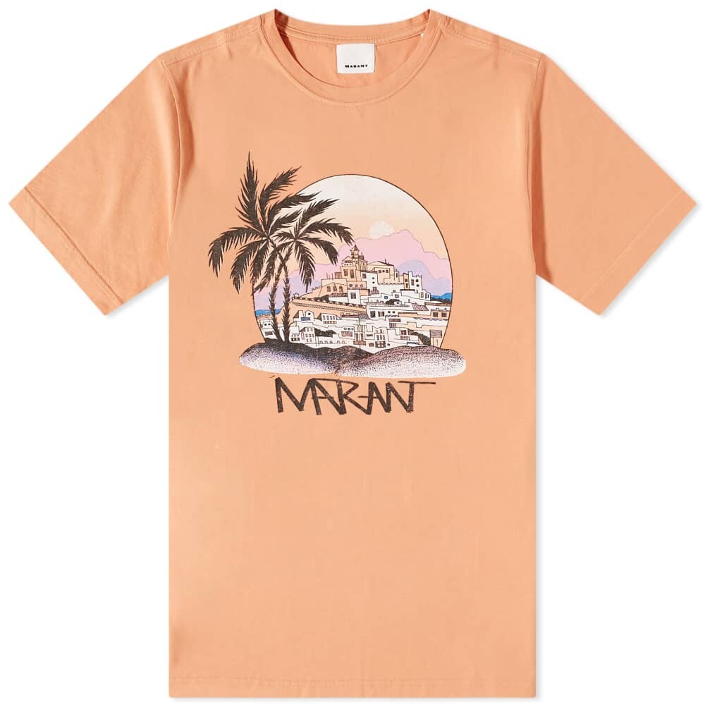 

Футболка Isabel Marant Zafferh Postcard Logo Tee, Оранжевый