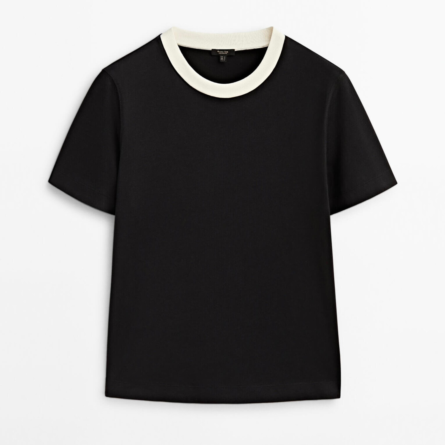 

Футболка Massimo Dutti Short Sleeve Contrast, черный