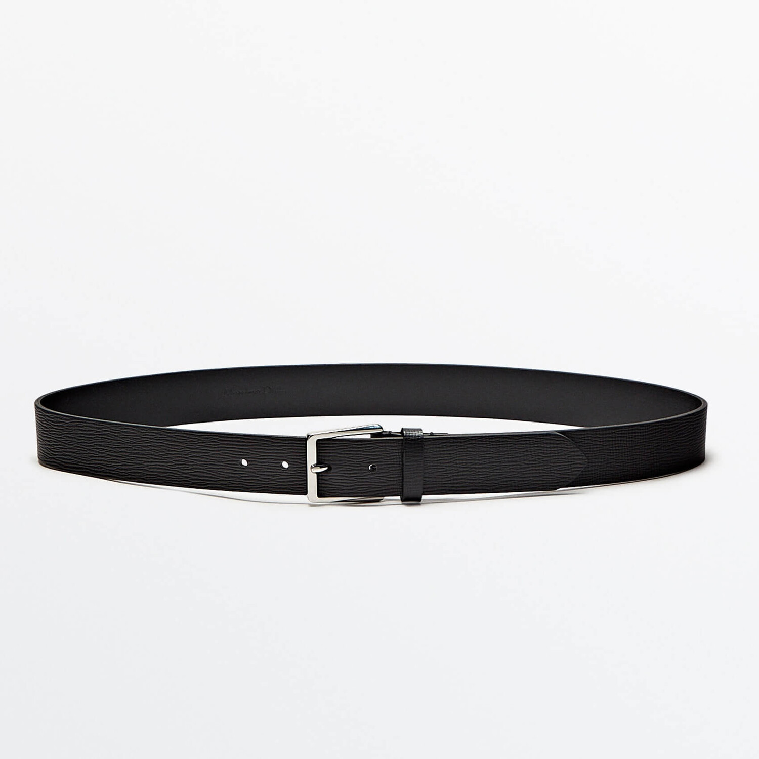 

Ремень Massimo Dutti Leather Embossed Belt, черный