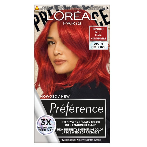 L'Oreal Paris Перманентная краска для волос Preference Vivid Colors 8.624 Ярко-красный