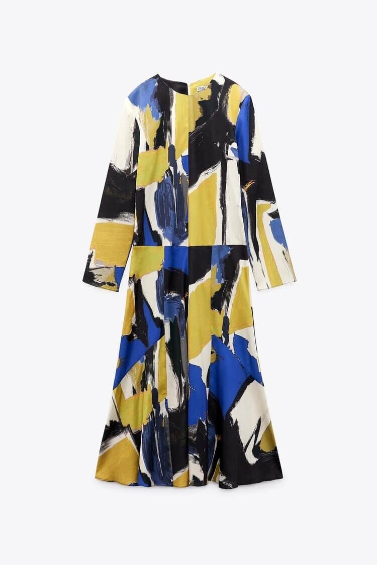 

Платье Zara Printed, разноцветный