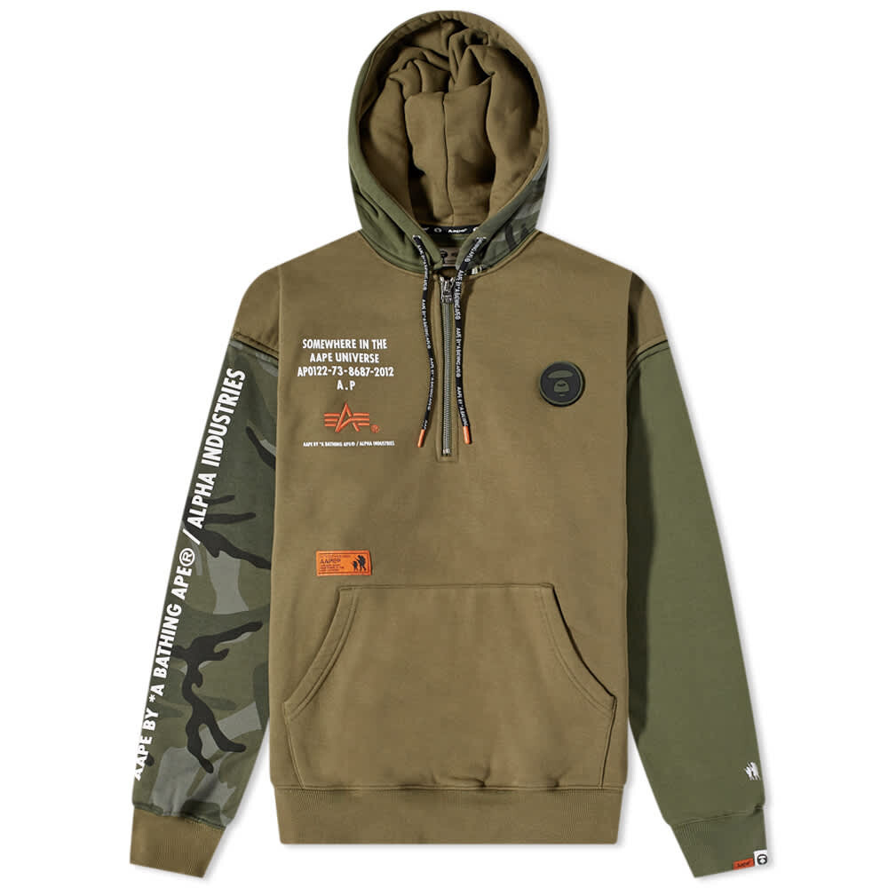 

Толстовка AAPE x Alpha Industries Hoody, Коричневый