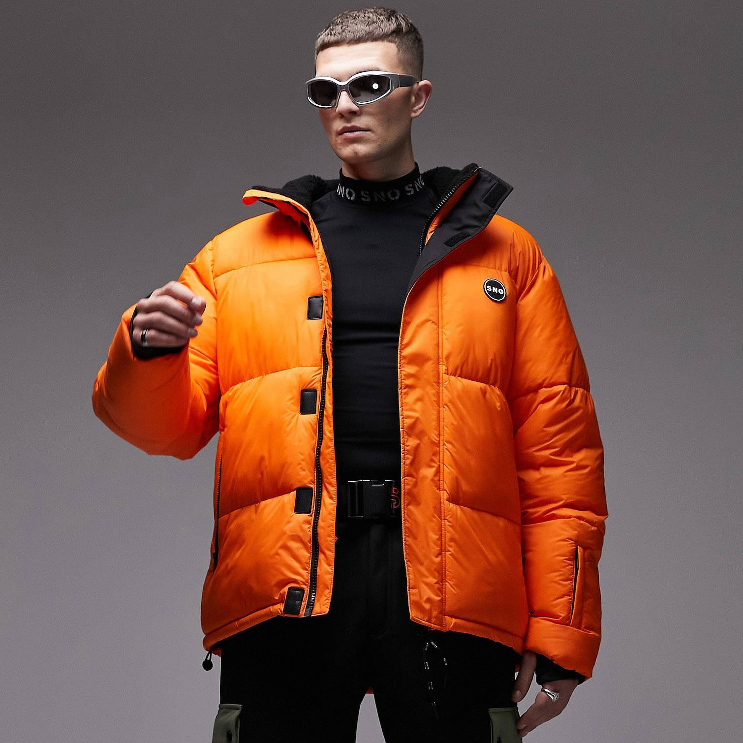 Куртка Topman Sno Ski Puffer, оранжевый синяя замшевая куртка topman