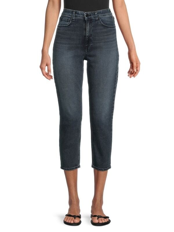 

Укороченные джинсы-сигареты nina с высокой посадкой rag & bone Grey