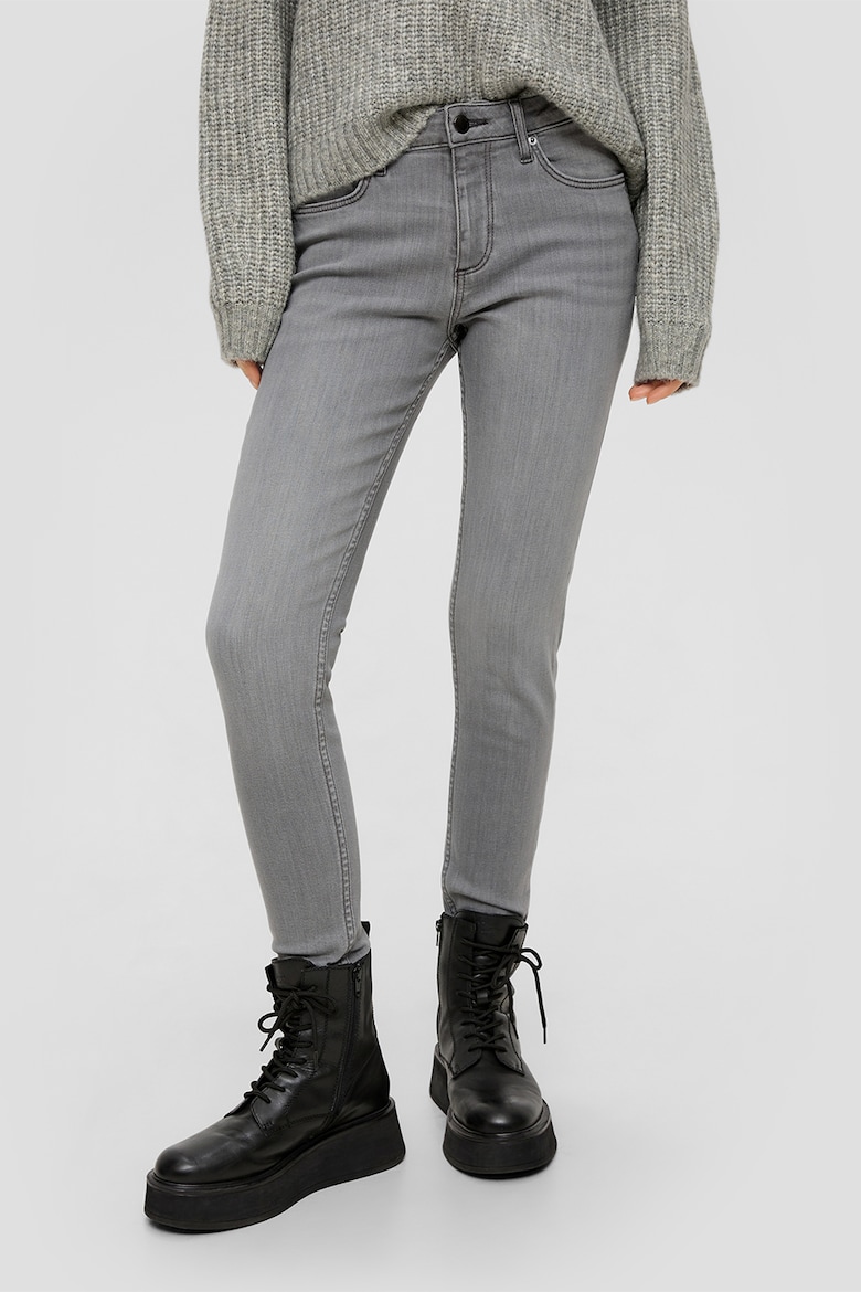 Узкие джинсы Q/S By S Oliver, серый рельефный свитер q s by s oliver серый