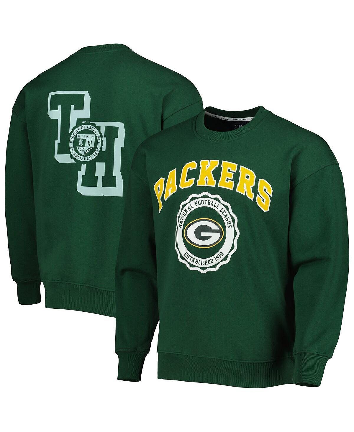 

Мужская зеленая толстовка с круглым вырезом green bay packers ronald Tommy Hilfiger, зеленый