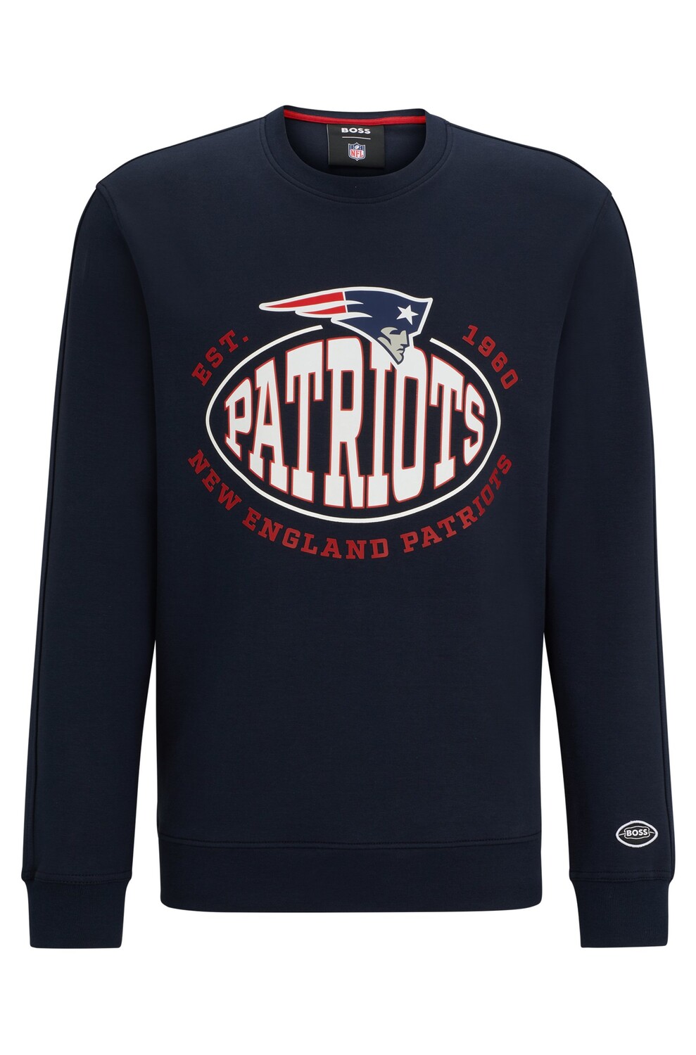 

Свитшот Boss X Nfl Cotton-blend With Collaborative Branding Patriots, темно-синий