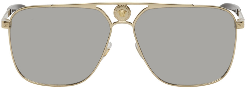 

Золотые солнцезащитные очки Medusa Medallion Pilot Versace