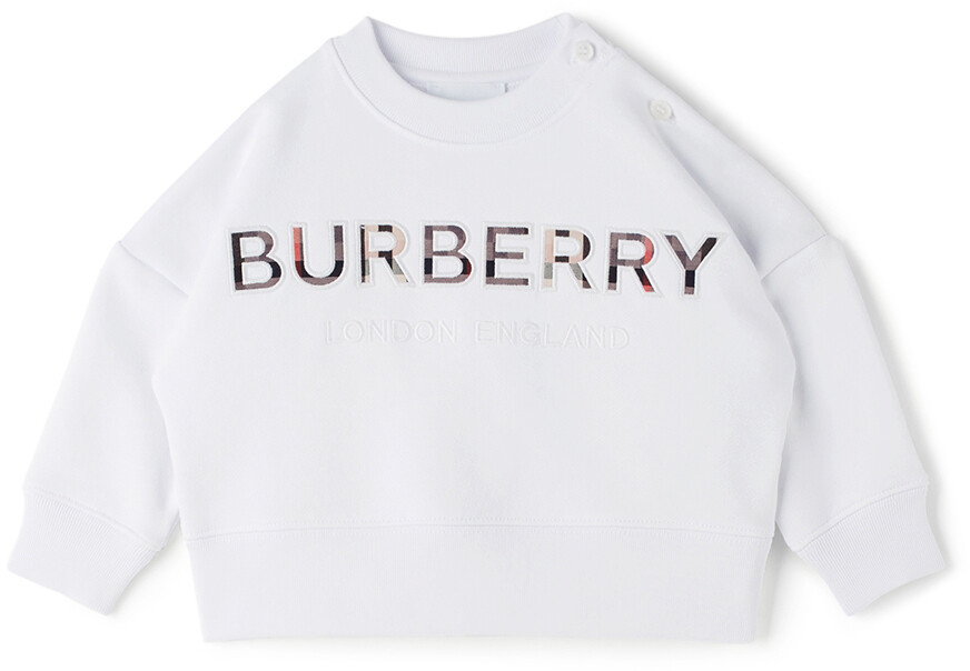 

Детская белая толстовка с логотипом Burberry