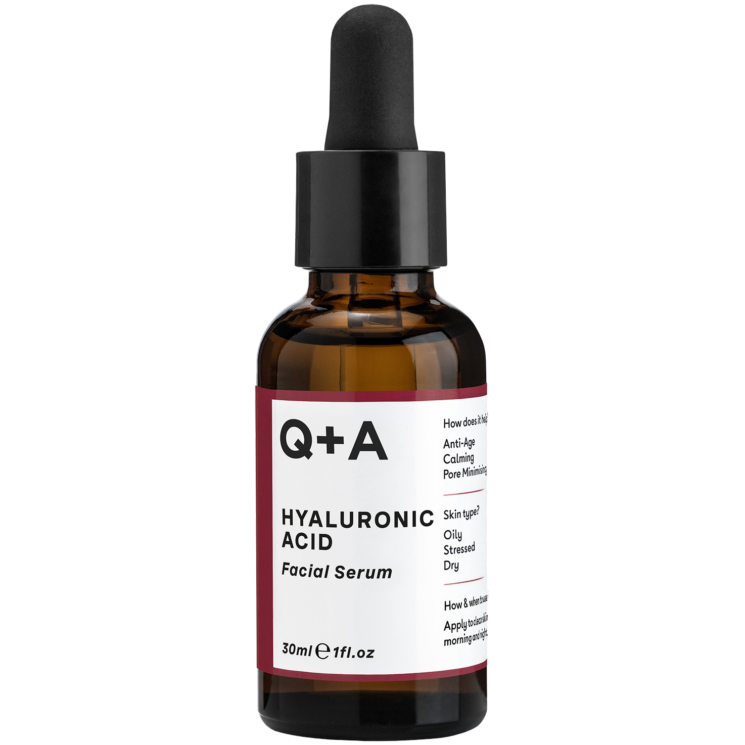 Q+A Hyaluronic Acid сыворотка для лица, 30 мл крем для лица q a hyaluronic acid 75 мл