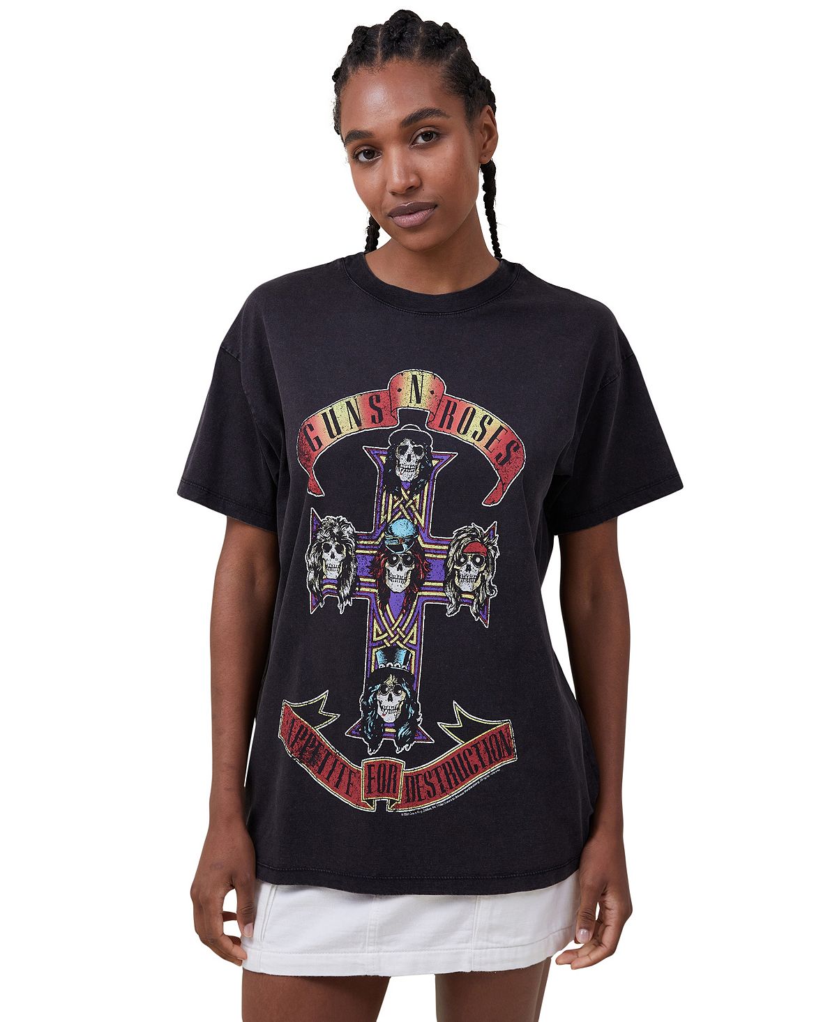 цена Женская футболка оверсайз Guns N Roses COTTON ON