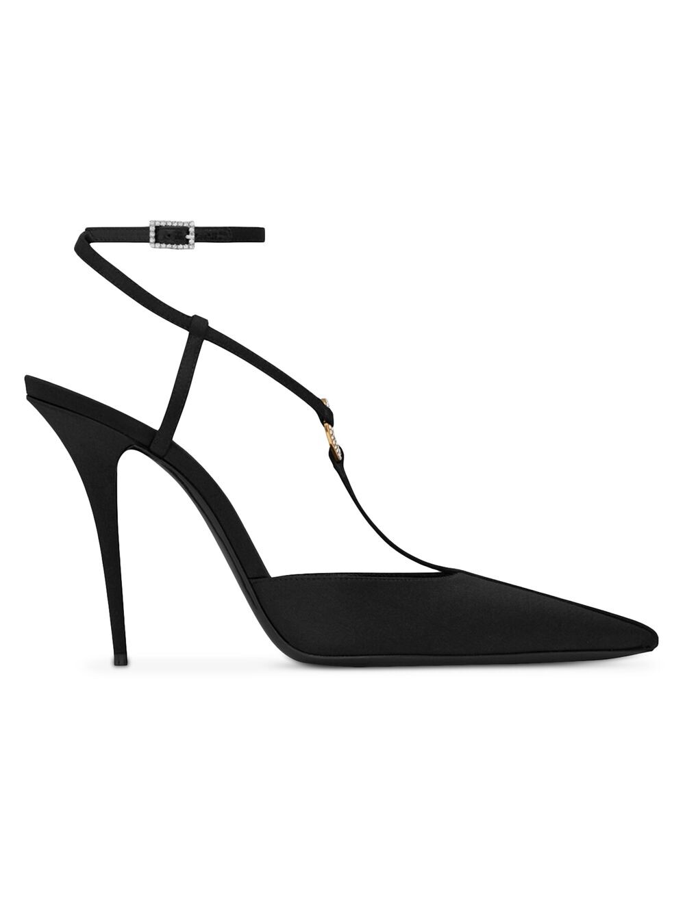 

Туфли-лодочки Luna с ремешком на пятке из креп-сатина Saint Laurent, неро