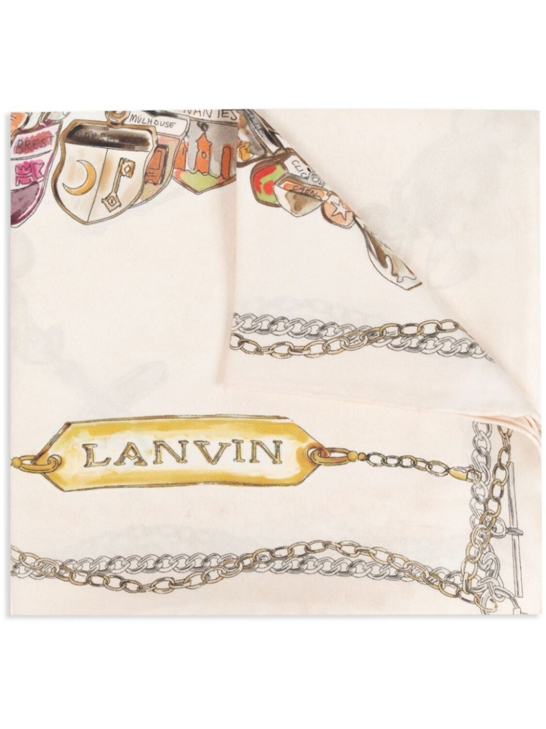 

Lanvin шелковый шарф с принтом, серый