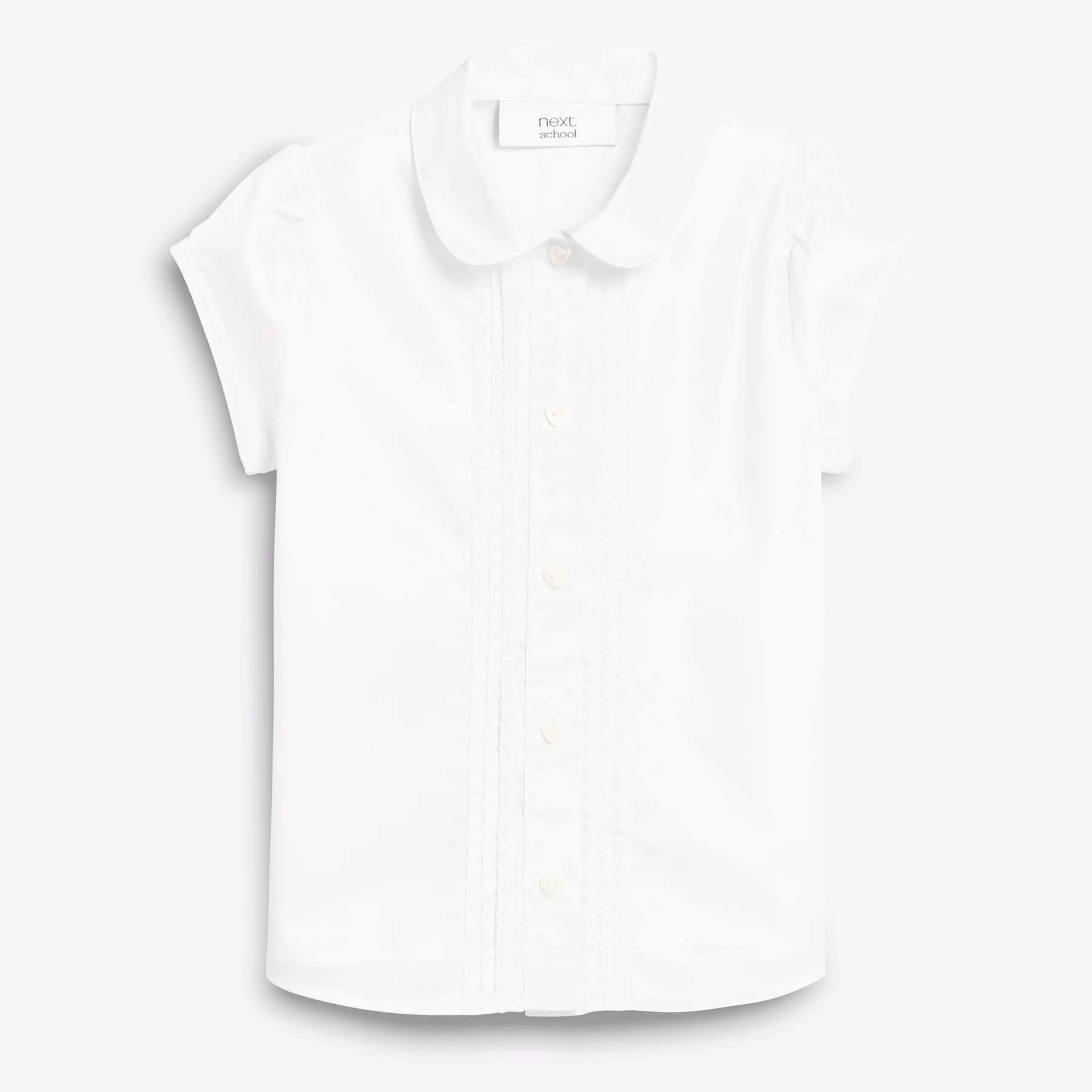 Блузка для девочки Next Puff Sleeve Lace Trim, белый блузка в полоску с короткими рукавами 2 m бежевый