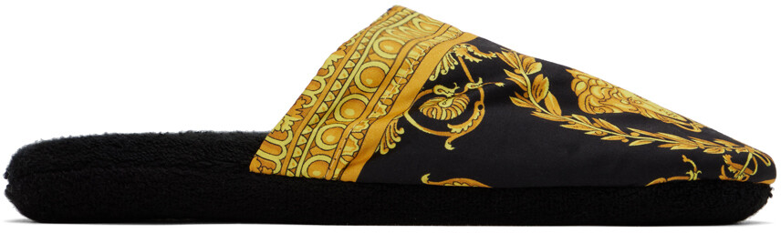 

Черные тапочки в стиле барокко Versace Underwear