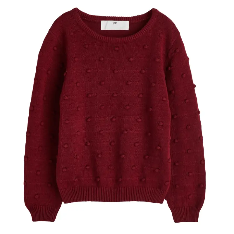 

Свитер H&M Textured Knit, темно-красный