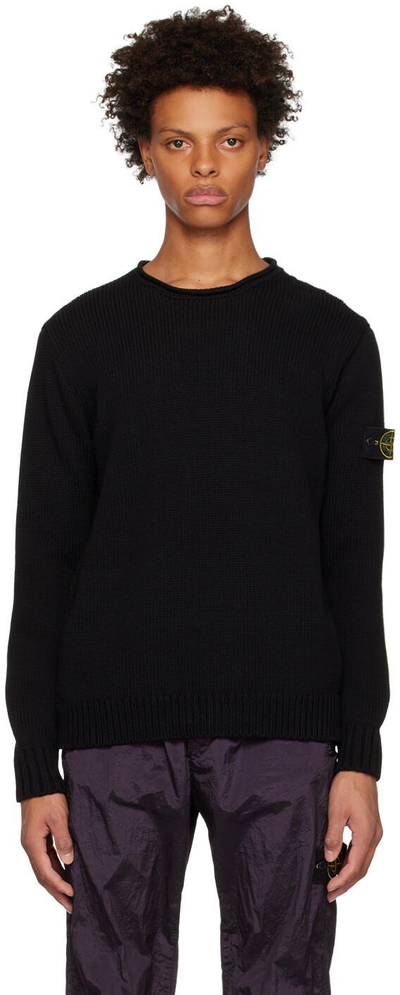 

Черный свитер с круглым вырезом Stone Island