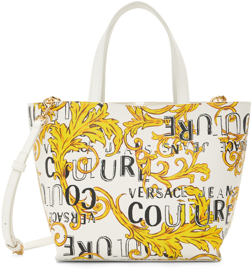 

Белая большая сумка с принтом Versace Jeans Couture