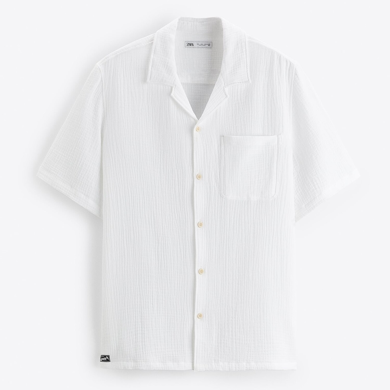 

Рубашка Zara Creased-effect, белый