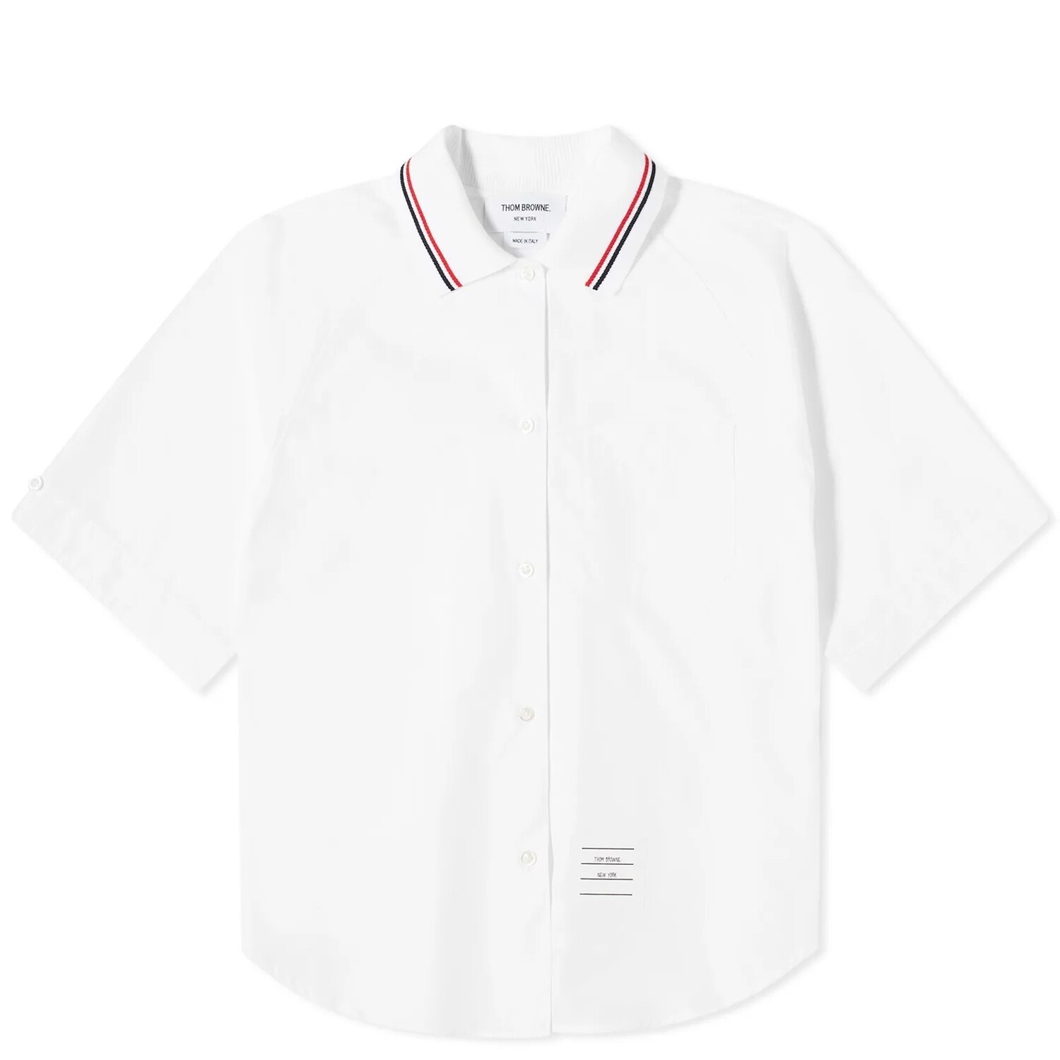 Рубашка Thom Browne Box Pleat Rib Short Sleeve, белый