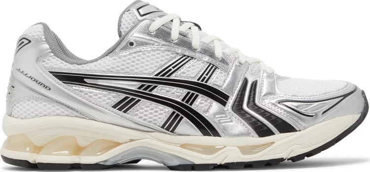 Кроссовки jjjjound x gel kayano 14 'silver black' Asics, серебряный - фото