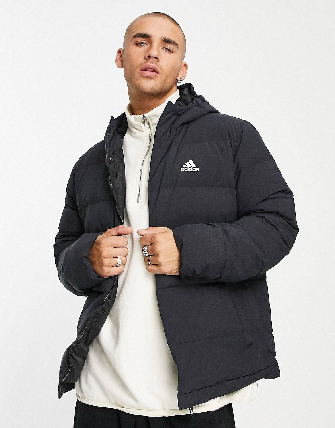 

Черная пуховая куртка с капюшоном adidas Outdoor Helionic, Черный