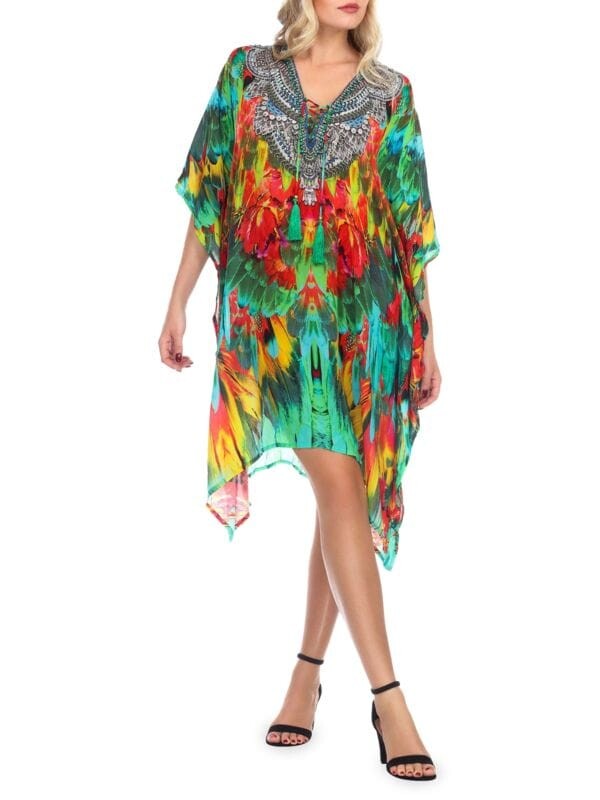 

Накидка-кафтан с принтом La Moda Clothing Macaw, Зеленый