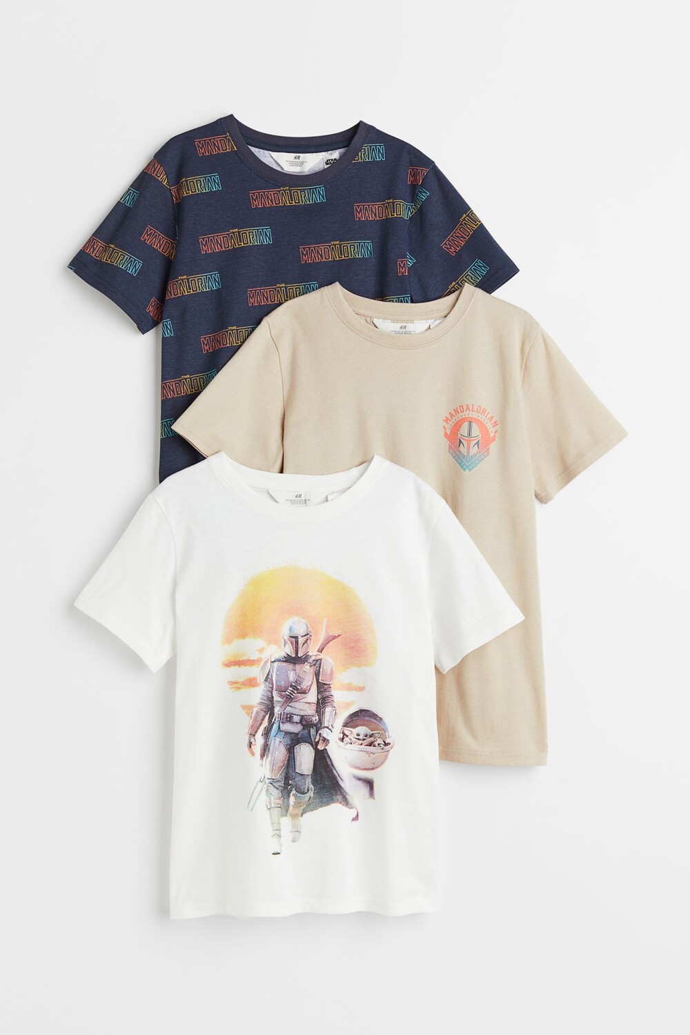 

3 футболки с принтом H&M The Mandalorian, бежевый