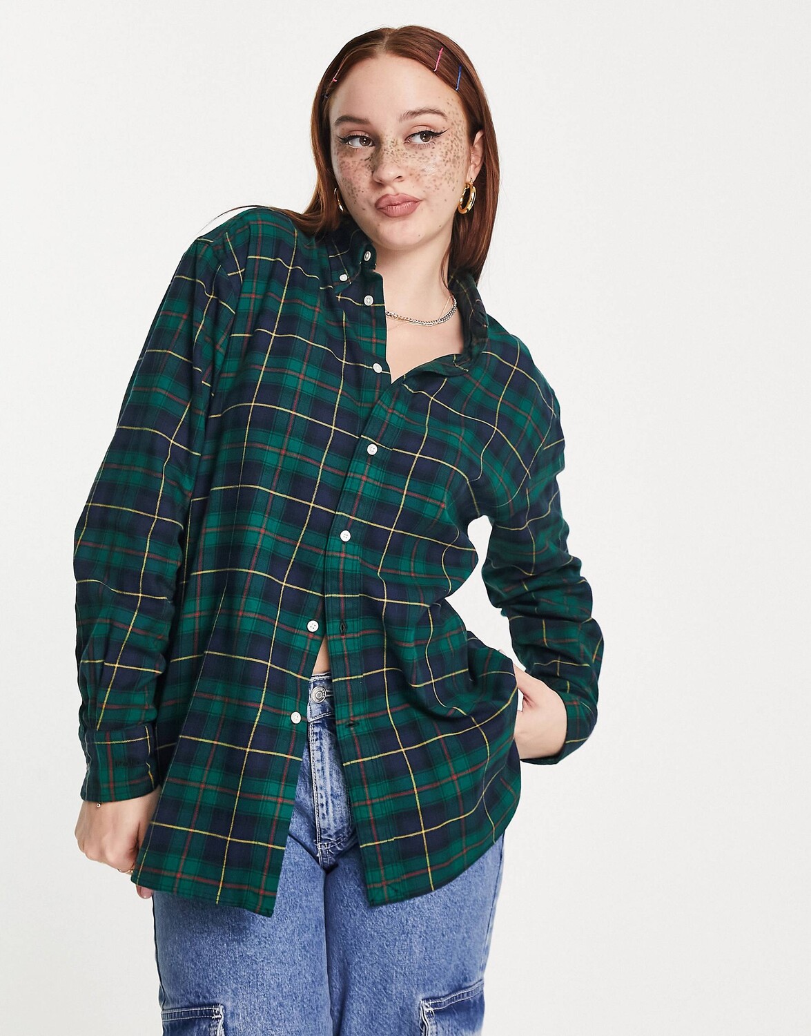 

Рубашка с длинным рукавом в зеленую клетку Polo Ralph Lauren