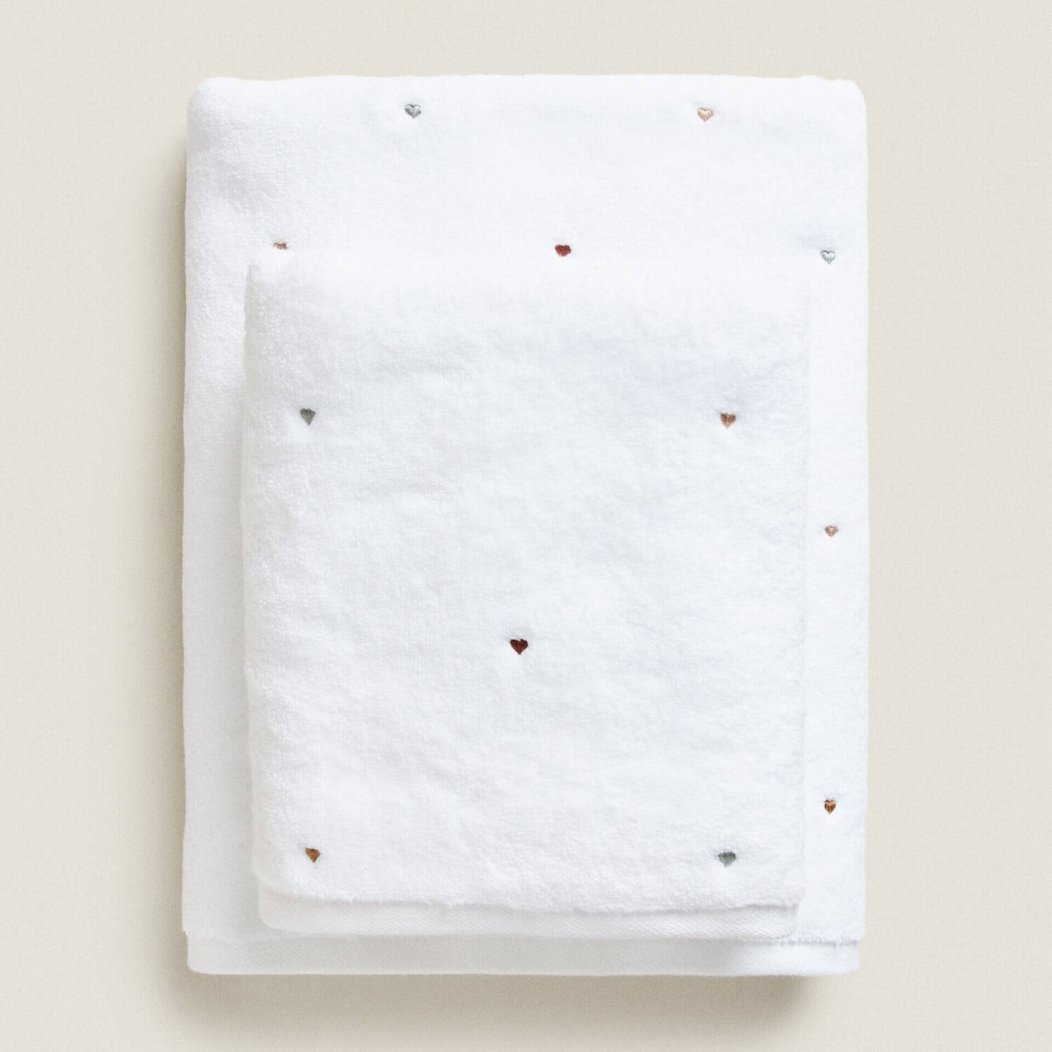 

Полотенце Zara Home With Embroidered Hearts, белый