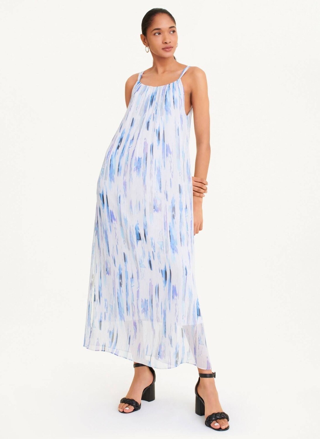 

Платье DKNY Sleeveless Printed Chiffon, белый/мультиколор