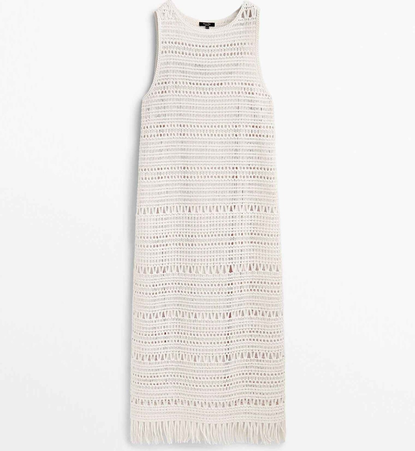 

Платье Massimo Dutti Frayed Crochet, кремовый